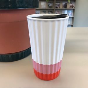Starbucks 2018 Valentines Day Ceramic Ribbed Traveller Mug